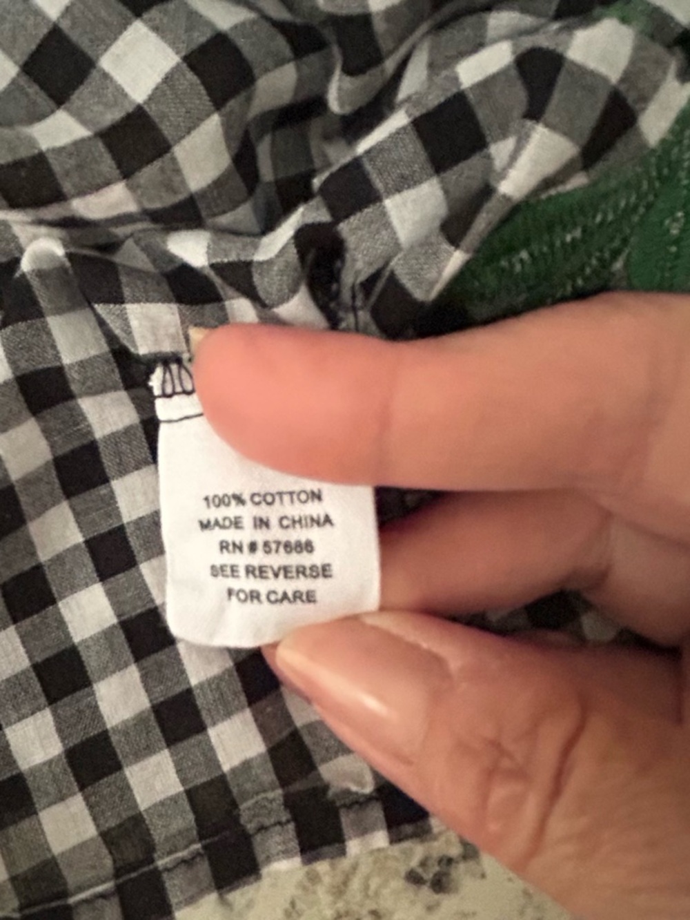Miss Lili Boho Black White Gingham Off Shoulder Embroidered Peasant Blouse Sz L - Picture 7 of 9